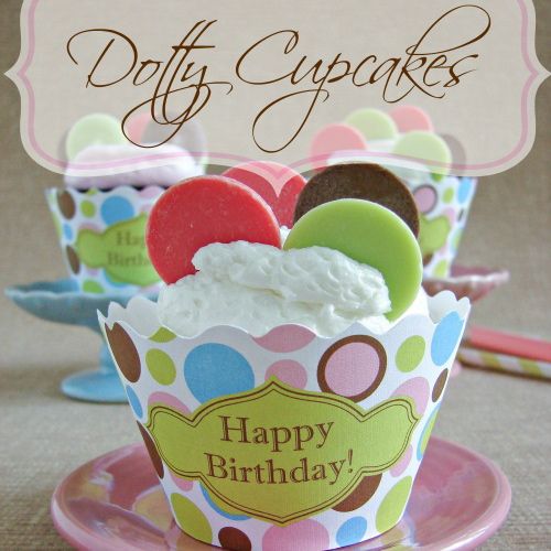 Almond Buttercream Frosting Recipe with Polkadot Cupcake Wraps